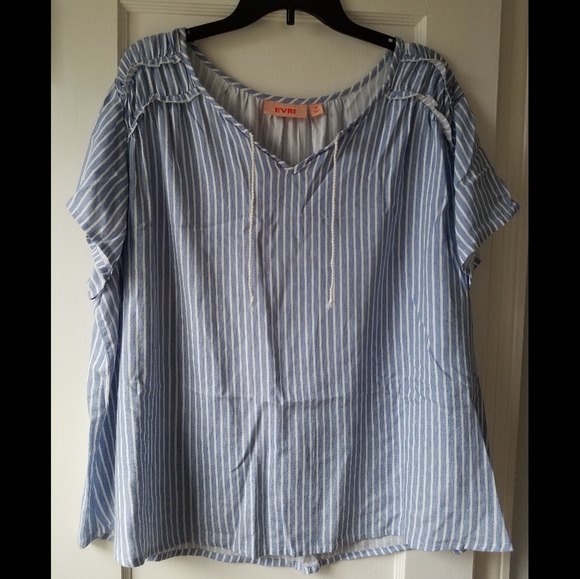Striped Ruffle Top - Picture 1 of 4